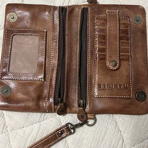Besdstu leather wristlet